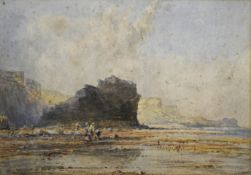 George Weatherill (British 1810-1890): Black Nab and Saltwick Bay Whitby, watercolour unsigned 16.