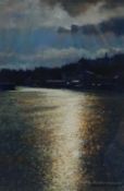 Elizabeth A Smith PPRSMA (British 1950-): 'Evening Whitby Harbour',