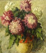 Owen Bowen (Staithes Group 1873-1967): Still Life of Chrysanthemums,