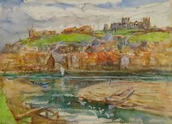 Rowland Henry Hill (Staithes Group 1873-1952): Whitby Harbour at Low Tide,