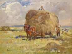 James William Booth (Staithes Group 1867-1953): Hay Making,