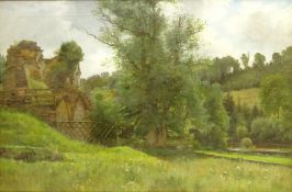 Robert Clarkson (British c1857-1924): 'Kirkham Abbey', oil on canvas signed,