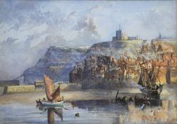 Mary Weatherill (British 1834-1913): Tate Hill Pier Whitby, watercolour unsigned 25cm x 35.