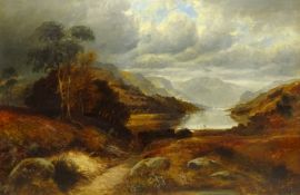 Clarence Roe (British 1850-1909): Highland Loch scene,