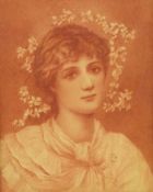Sir Edward James John Poynter (British 1836-1919): Bust Portrait of a Girl with a Garland of