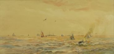 George Cochrane Kerr (British c.1825-1907): Sail and Steam Boats at Sea, watercolour signed