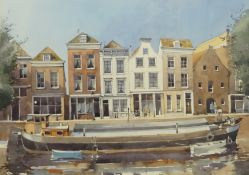 Jeremy Barlow (British 1945-): Dutch Waterfront,