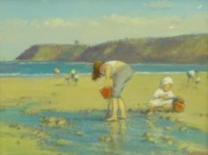 Richard Marshall (British 1944-2006): Children playing on the Beach at Sandsend,