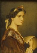 Madeline Fellows (British exh.1905-1907): 'Imogen' half length portrait, watercolour unsigned