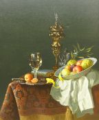 Gregori (Lysechko) Lyssetchko (Russian 1939-): Still Life of Fruit and Wine Glass,