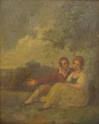 French School (19th century): Courting Couple in Landscape,