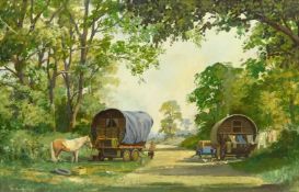 Don Micklethwaite (British 1936-): 'Gypsies at Pickering',