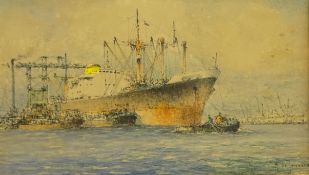 Marinus Johannes Drulman (de Jongere) (Dutch 1912-1977): Busy Commercial Harbour scenes,