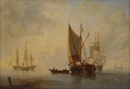 John Ward of Hull (British 1798-1849): Sailing Boats at Anchor, oil on canvas,