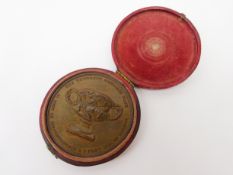 The Thomason Metallic Vase commemorative bronze medallion c1829 in original case, D5.