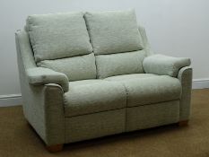 Parker Knoll Albany two seat sofa upholstered in Talluca Green fabric, W135cm,