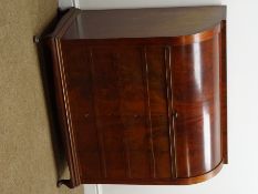 Early 20th century continental mahogany bachelors chest, cylinder top fitted interior,