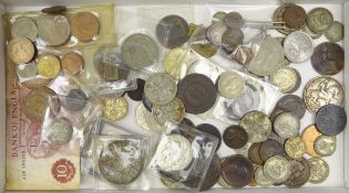 Collection of Great British and World coinage including; Queen Victoria 1888 half crown,