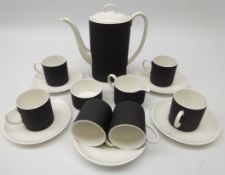 Susie Cooper Wedgwood 'Contrast' Coffee service for six incl.