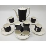 Susie Cooper Wedgwood 'Contrast' Coffee service for six incl.