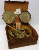 Early 20th century Children's Drum Kit with bass drum, cymbals,