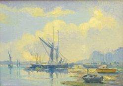 Low Tide 'Pin Mill' Suffolk, oil on board signed by Jack Savage (1910-2003),