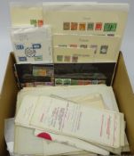 Collection of stamps, football programmes and ephemera including; indentures,
