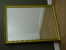 Large gilt framed, bevel edge wall mirror, W103cm,