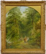 Two Ladies in Highgate Wood Nottingham, oil on canvas indistinctly monogrammed and dated 1895,
