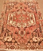 Turkish style beige ground rug, central medallion,