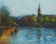'Bath', pastel signed by John Mackie (Scottish 1953-),