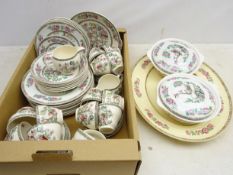 Inidan Tree matched dinner and tea ware including dinner plates, side plates, tea cups and saucers,