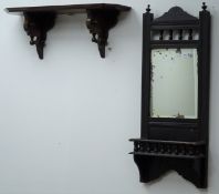 Edwardian wall mirror with gallery shelf (W30cm,