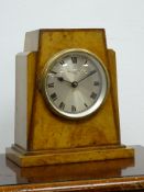 Art Deco period Bulle electric mantel clock in stepped walnut and crossbanded case,