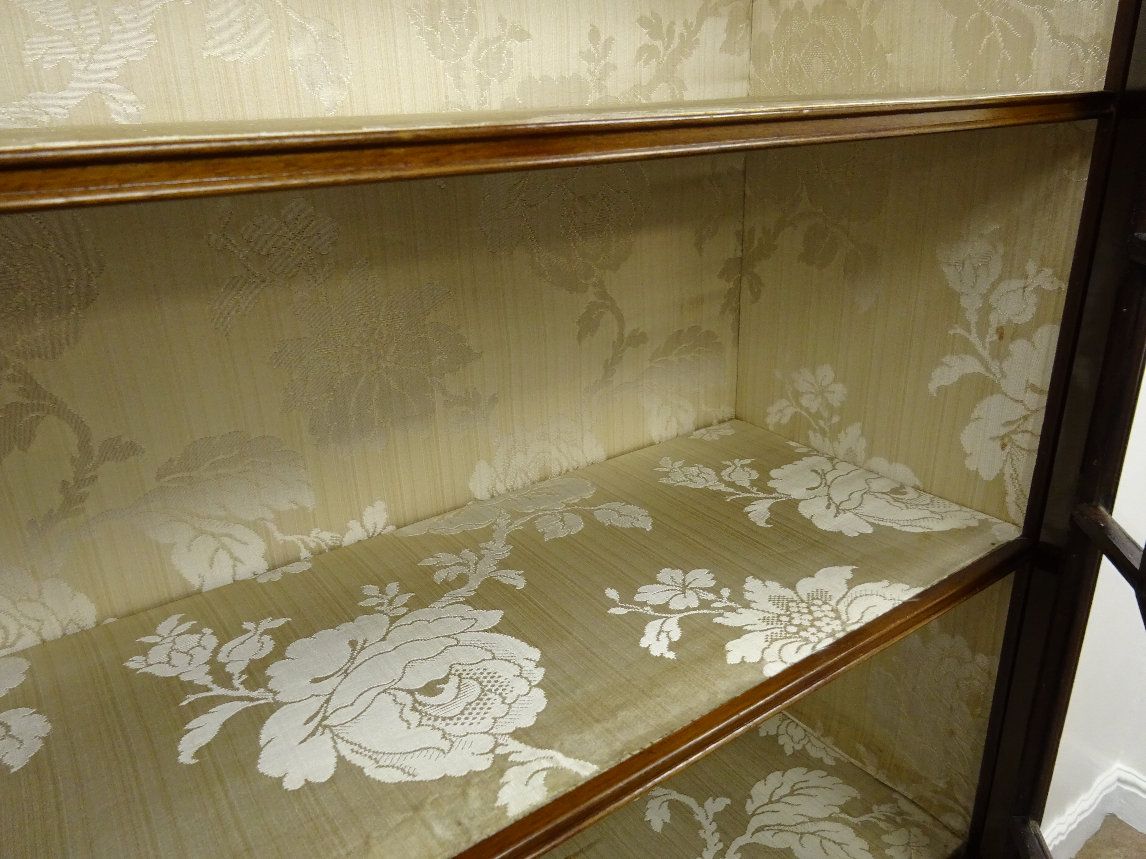 Early 20th century bow fronted walnut sideboard, projecting cornice, - Image 4 of 5