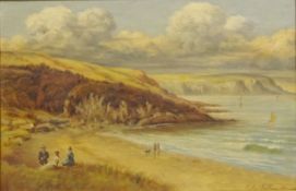 'Off the Coast Isle of Man', oil on canvas signed and dated Evelyn Smithson 1914,