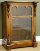 Victorian walnut cabinet, moulded break front top,