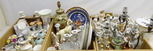 Large collection of 19th century German, French and English porcelain figures, Masons ceramics,