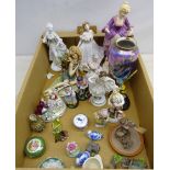 19th century and later porcelain figures including Meissen, Sitzendorf and Dresden,