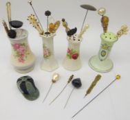 Collection of early 20th century and later ladies decorative hat pins,