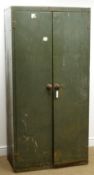 Mid 20th century metal cabinet, two doors enclosing fitted interior, W87cm, H178cm,