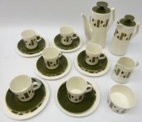 Beswick 'Metric' pattern coffee set for six persons