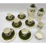 Beswick 'Metric' pattern coffee set for six persons