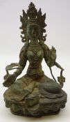 20th century brass figure of Bodhisattva,