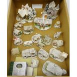 Twenty Lilliput Lane Cottages from the 'Winter Collection' including 'Snowdon Lodge', 'Kerry Lodge',