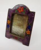 Early 20th century miniature Czech enamel picture frame,