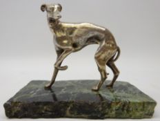 Silver-plated study of a Greyhound after P.J.