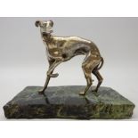 Silver-plated study of a Greyhound after P.J.