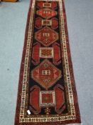 Azarbaijan brown ground rug, geometric pattern,
