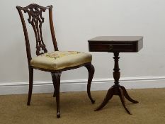 Chippendale style mahogany chair with needlework seat,